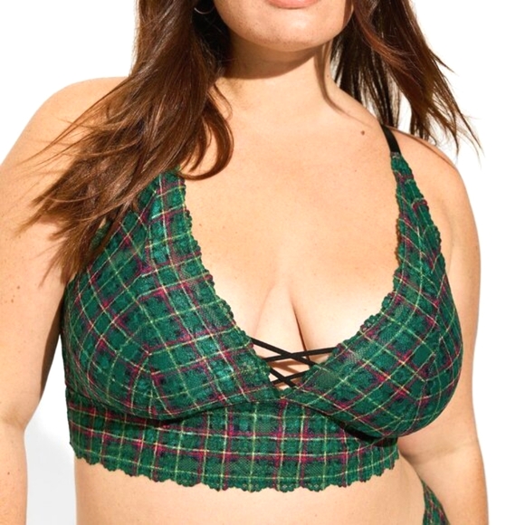 ❤️NWT VINTAGE TORRID BRALETTE - LIGHTLY LINED - LACE TRIM - XO DETAIL -PLUS SIZE - Picture 1 of 10